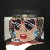 High-End Beauty Face Women Evening Party Clutches WHTUOHENG Full Diamond Crystal Wedding Bridal Bag Luxury Lady Girls Handbags