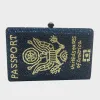 Blue Passport Crystal Evening Bags Clutches Collection Luxury Diamond Clutch Bag Girls Party Wedding Purse Mini Bridal Handbags