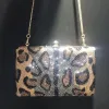 Leopard Print Women Evening Clutch Bags Diamond Dinner Purses White/Black/Gold Luxury Lady Rhinestone Party Prom Clutches Bags