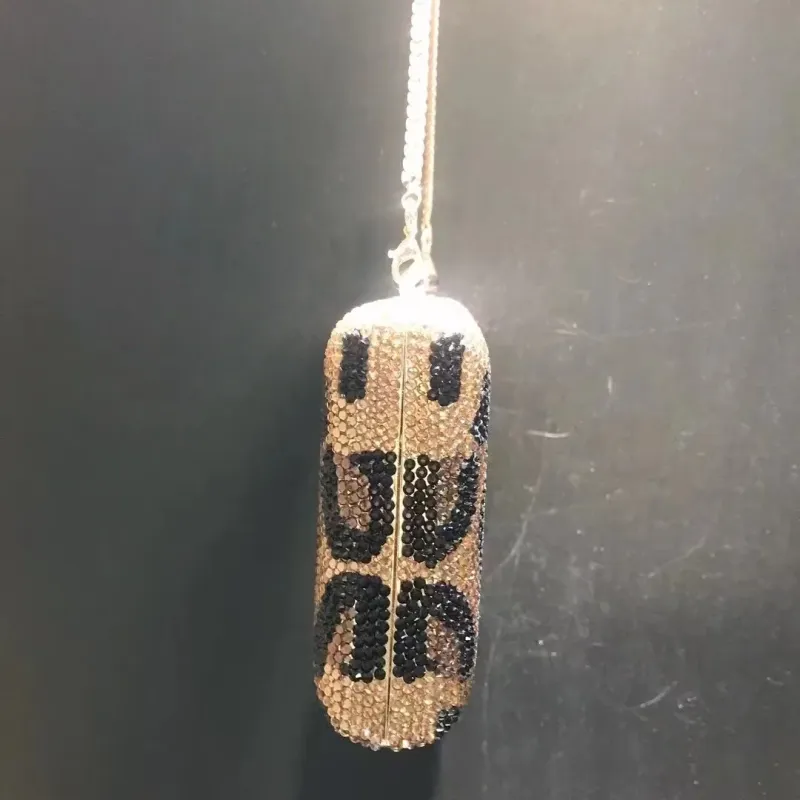 Leopard Print Women Evening Clutch Bags Diamond Dinner Purses White/Black/Gold Luxury Lady Rhinestone Party Prom Clutches Bags