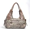 Vintage Women Handbags Fashion Leopard Shoulder Bag Top-handle Handbag Satchel Dumpling Shoulder Bag Tote Hobos Large Purse