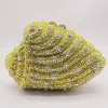 WHTUOHENG Crystal Evening Bag Purse Women Gold Snail Shape Bag Full Diamond Handbags Wedding Clutches Lady Party Prom Purse