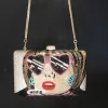High-End Beauty Face Women Evening Party Clutches WHTUOHENG Full Diamond Crystal Wedding Bridal Bag Luxury Lady Girls Handbags