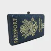 Blue Passport Crystal Evening Bags Clutches Collection Luxury Diamond Clutch Bag Girls Party Wedding Purse Mini Bridal Handbags