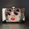 High-End Beauty Face Women Evening Party Clutches WHTUOHENG Full Diamond Crystal Wedding Bridal Bag Luxury Lady Girls Handbags