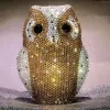WHTUOHENG Diamond Owl Evening Bag Purse Women's Luxury Crystal Wedding Purse Gold/White Rhinestone Party Prom Handbag Minaudiere
