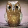 WHTUOHENG Diamond Owl Evening Bag Purse Women's Luxury Crystal Wedding Purse Gold/White Rhinestone Party Prom Handbag Minaudiere