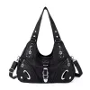 Angel kiss Women Handbags Fashion Shoulder Bag Large Black Tote Top-handle Shopping Pack Multiple Pockets Satchel Lady Purse