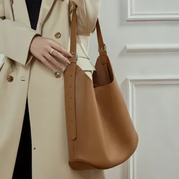 Burminsa Cowhide Genuine Leather Large Hobo Shoulder Bags For Women 2026 Luxury Designer Crossbody Shopper Work Ladies Handbags