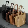 Burminsa Vintage Cow Genuine Leather Large Tote Shoulder Bags For Women 2026 Luxury Designer Korean Shopper Work Ladies Handbags
