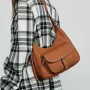 Burminsa Natural Cow Genuine Leather Underarm Shoulder Bags For Women 2026 Luxury Designer Crossbody Purses Hobo Ladies Handbags