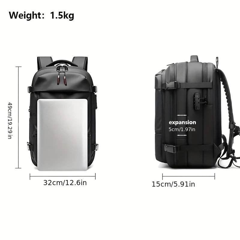 Men's Business Large Capacity Travel Backpack, Vacuum Compressed 17 inch Laptop Backpack, Halloween Christmas Gift, Thanksgiving