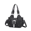Women Handbag Stitching Leopard Top-handle Shoulder Bag PU Dumpling Pack Multi-pockets Shoulder Bags Phone Money Pack