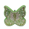 WHTUOHENG Green Butterfly Diamond Evening Bag Wedding Party Women's Crystal Sparkling Purse Rhinestone Clutches Luxury Handbags