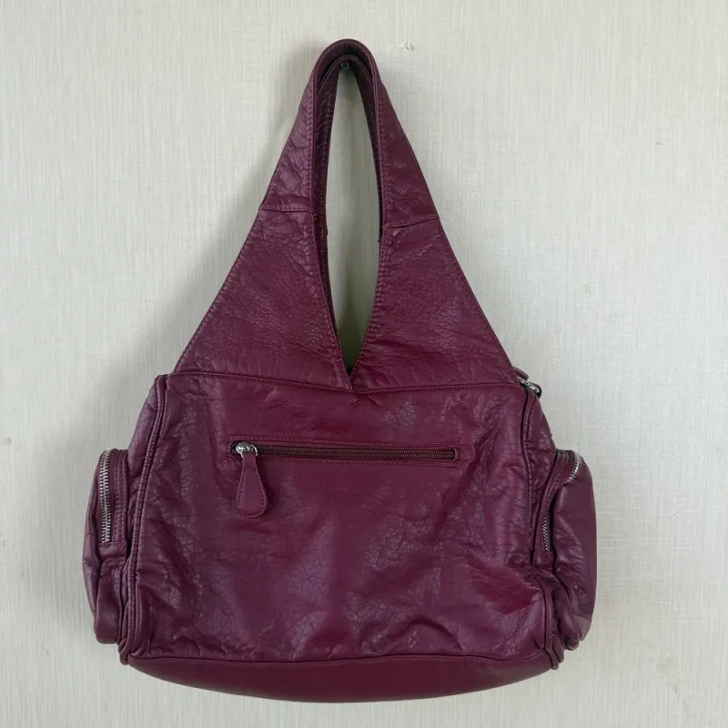 Vintage Bag Women Wine Handbags Satchel Top-handle Handbag PU Shoulder Bag Fashion Dumpling Pack Multi-pockets Shoulder Bags