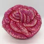 WHTUOHENG Rose Flower Evening Crystal Clutches Purses Diamond Wedding Clutches Rhinestones Hard Metal Bags Dinner Bridal Party