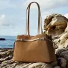 Burminsa Suede Cow Genuine Leather Large Shoulder Tote Bags For Women 2026 Luxury Designer Bucket Shopper Office Ladies Handbags