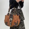 Women Handbag Brown PU Shoulder Bag Satchel Top-handle Shoulder Bag Fashion Dumpling Pack Multi-pockets Shoulder Bags