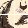 Burminsa Vintage Genuine Leather Crescent Underarm Shoulder Bags For Women 2026 Luxury Designer Crossbody Hobo Ladies Handbags