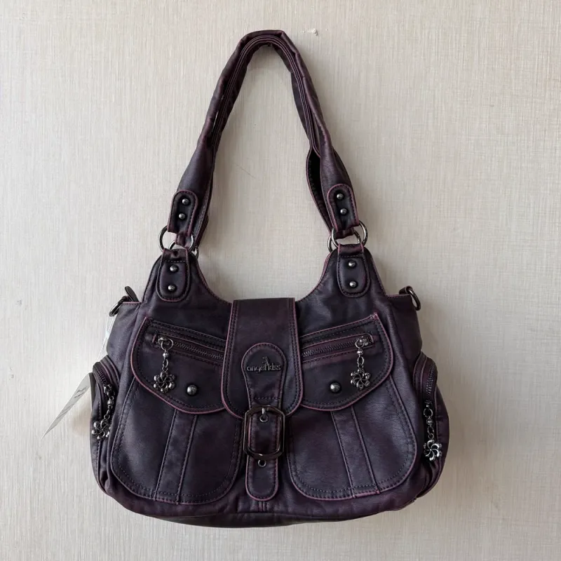 Andel kiss Women Handbag Serpentine Top-handle Shoulder Bag PU Dumpling Pack Multi-pockets Shoulder Bags Phone Money Pack