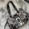 Women Handbag Stitching Leopard Top-handle Shoulder Bag PU Dumpling Pack Multi-pockets Shoulder Bags Phone Money Pack