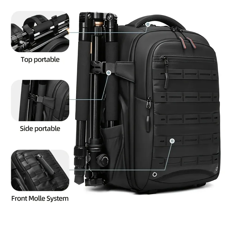 1 DSLR photography bag, multi-functional drone bag, large size with TSA lock, dry wet separation, 17 inch laptop integrated bac