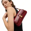 BURMINSA Luxury Genuine Leather Underarm Shoulder Bags Women Elegant Square Small Crossbody Handbags Party Wedding Gift Purses