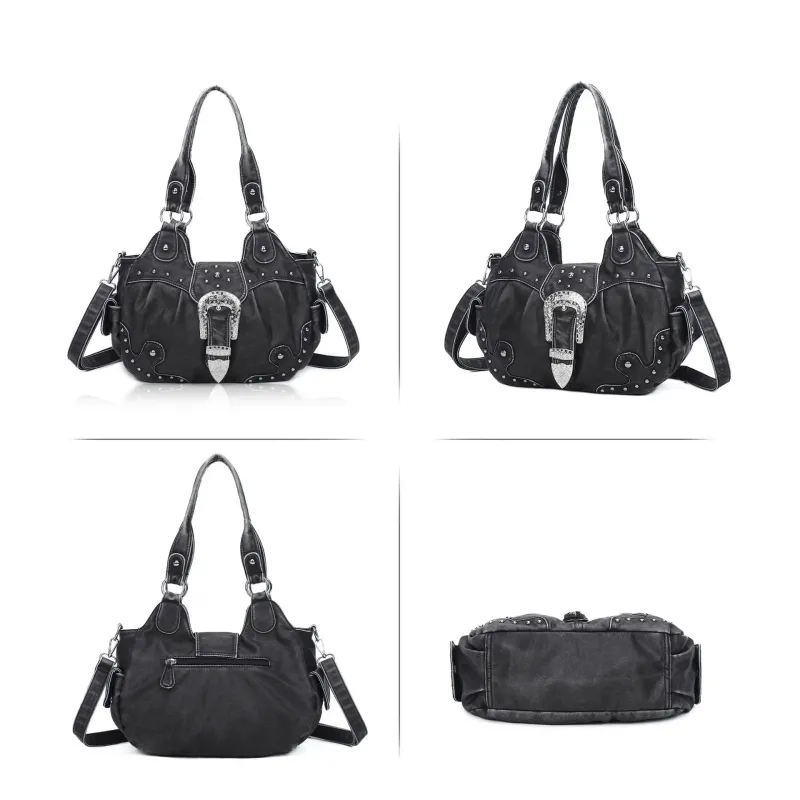 Women Handbag Stitching Leopard Top-handle Shoulder Bag PU Dumpling Pack Multi-pockets Shoulder Bags Phone Money Pack