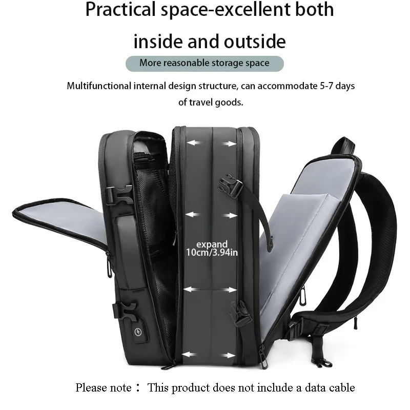 Backpack men's large-capacity business trip short-distance travel bag casual expandable multi-functional computer backpack