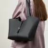 Burminsa Cowhide Genuine Leather Large Capacity Tote Handbags For Women 2025 Luxury Designer Shopper Work Female Shoulder Bags