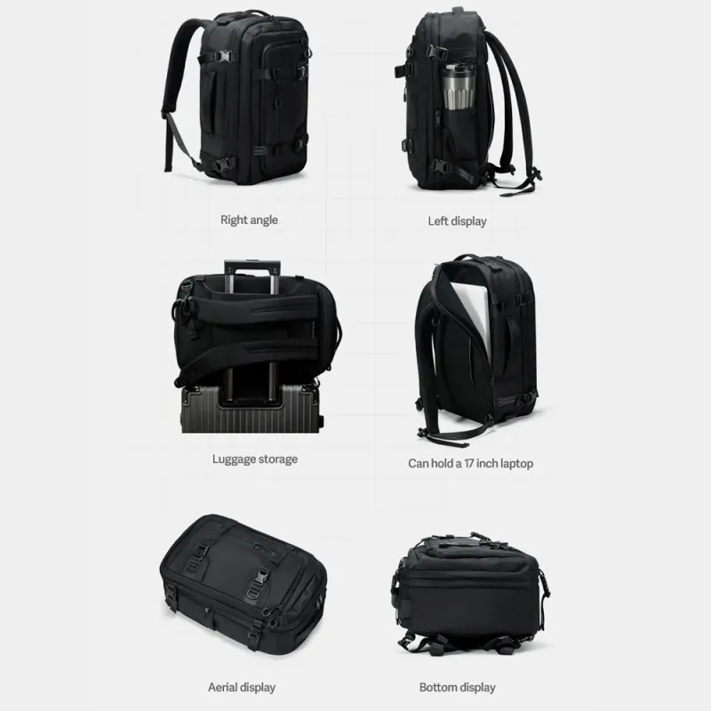 Men business large-capacity travel backpack vacuum compression 17-inch laptop backpack sports bag multi-functional fashion bag
