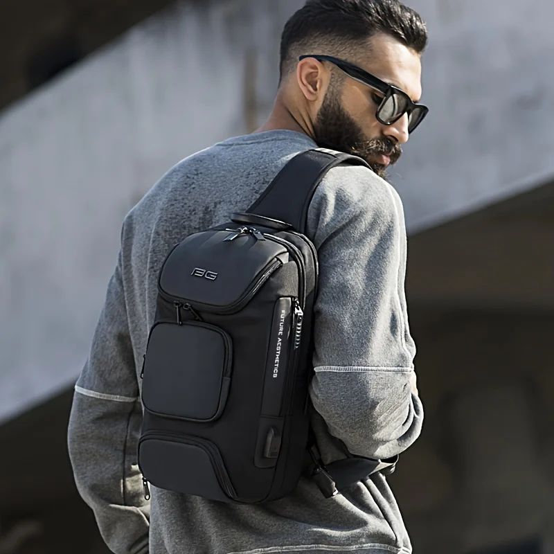 Men's chest bag crossbody bag men's fashion casual shoulder bag side shoulder bag shoulder bag men's chest bag trend
