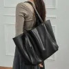 Burminsa Vintage Cow Genuine Leather Large Tote Shoulder Bags For Women 2026 Luxury Designer Korean Shopper Work Ladies Handbags