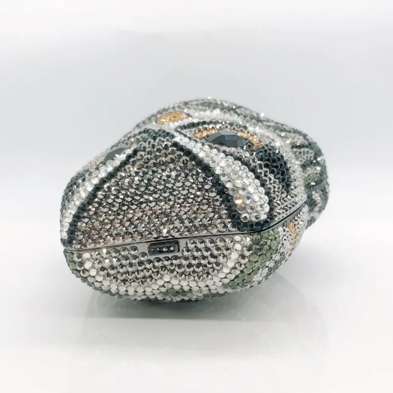 WHTUOHENG Diamond Owl Evening Bag Purse Women's Luxury Crystal Wedding Purse Gold/White Rhinestone Party Prom Handbag Minaudiere