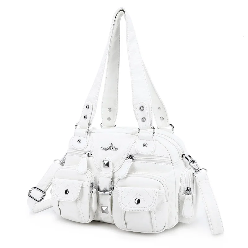 Vintage Bag Women Vintage Handbags Satchel Top-handle Handbag PU Shoulder Bag Dumpling Pack Multi-pockets Shoulder Bags