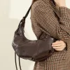 Burminsa Vintage Genuine Leather Crescent Underarm Shoulder Bags For Women 2026 Luxury Designer Crossbody Hobo Ladies Handbags