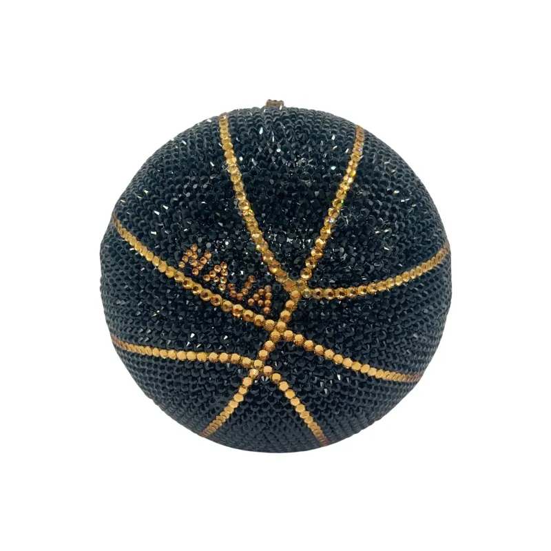 WHTUOHENG Rhinestone Basketball Evening Bag Crystal Wedding Clutch Women's Diamond Prom Handbag Lady Stones Party Clutch Bags