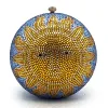 Round Sun Diamond Evening Clutches Bags Luxury Full Rhinestone Wedding Party Purses WHTUOHENG Crystal Women Prom Handbags