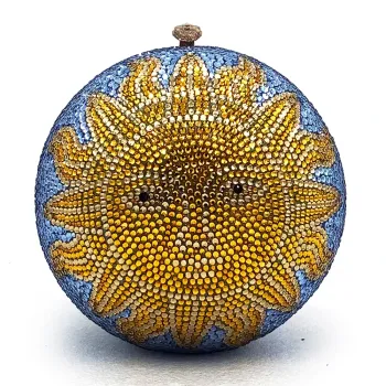 Round Sun Diamond Evening Clutches Bags Luxury Full Rhinestone Wedding Party Purses WHTUOHENG Crystal Women Prom Handbags