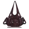 Women Handbags Black Vintage Shoulder Bags Fashion PU Handbag Female Satchel Big-capacity Shoulder Purse Bag bolsa feminina