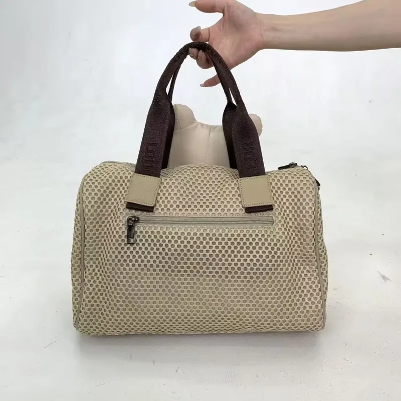 Venn Angel Nylon Women's Handbag Large Fashion Mesh Spliced Shoulder Bag with Bear Doll Design Crossbody Style for Women