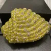 WHTUOHENG Crystal Evening Bag Purse Women Gold Snail Shape Bag Full Diamond Handbags Wedding Clutches Lady Party Prom Purse