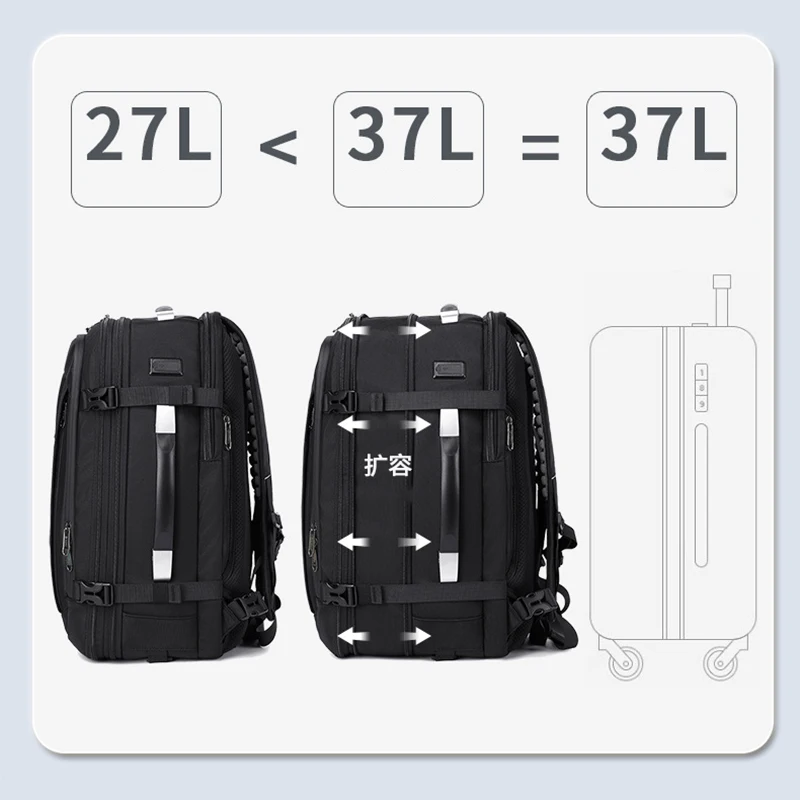 Business travel high-value computer bag shoulders 17-inch short-distance expansion large capacity anti-theft travel backpack men
