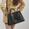 BURMINSA Vintage Genuine Leather Tote Bags For Women Large Capacity Shopper Handbags Casual Daily Work Shoulder Crossbody Bags