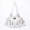 Women Handbags Black Vintage Shoulder Bags Fashion PU Handbag Female Satchel Big-capacity Shoulder Purse Bag bolsa feminina