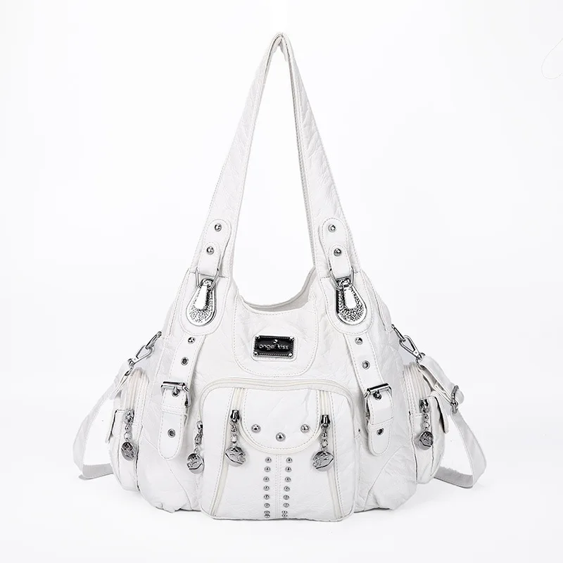 Women Handbags Black Vintage Shoulder Bags Fashion PU Handbag Female Satchel Big-capacity Shoulder Purse Bag bolsa feminina