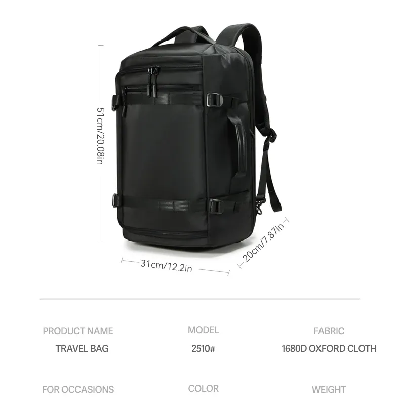 Men Travel Backpack vacuum compression 40L Laptop Backpack Business Large Capacity school Backpack Expanded Hiking backpack