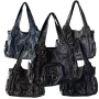 Retro Washed Leather Tote Bag Distressed Braided Detail Shoulder Bag Purse with Antique Gold Hardware Large Hobo Handbag