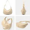 Burminsa Cowhide Genuine Leather Underarm Shoulder Bags For Women 2026 Luxury Designer Crescent Purses Half Moon Ladies Handbags