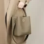 Burminsa Cowhide Genuine Leather Bucket Tote Handbags For Women 2026 Luxury Designer Top Handle Ladies Shoulder Crossbody Bags